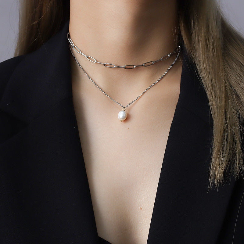Mabeju 2-layer Paperclip Gold Chain and Freshwater Pearl Pendant Necklace  for Women | 18K Gold-Plated Jewelry | Necklaces for Women | Bijoux pour  Femme | Chaine Collier : Amazon.ca: Clothing, Shoes & Accessories